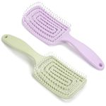 Yikki 2Pack Detangle Hair Brush for Wet & Dry Hair – Curved Vent Hair Brush Detangler for Women, Men – Easy Detangling for Curly, Straight & Thick Hair, No Pull Massage
