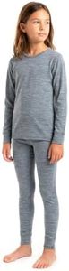 MERINNOVATION Merino Wool Base Layer Set for Kids Top and Bottom Thermal Underwear Long Sleeve