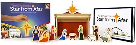 The Christmas Star from Afar Advent Calendar And Playset - 13 Piece Christmas Nativity Playset For Kids - Great Christian or Catholic Gift For Children