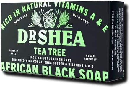 Organic Tea Tree African Black Soap 100g - Dr Shea - Hair Body Face & Hand Wash essential.