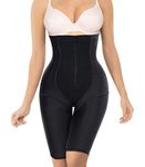 Ursexyly Women Waist Trainer Bodysuit Shapewear High Waist Butt Lifter Thighs Slimmer Body Shaper Shorts Tummy Control Panties Zipper & Hook (Black, Small)