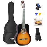 MAX SoloArt Sunburst Acoustic Guitar Starter Kit, Full-Size Beginner Guitars Set with Accessories and 6 Months Lessons, Starter Bundle for New Players