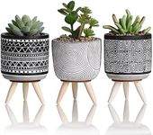 TERESA'S COLLECTIONS Modern Artificial Potted Plants for Home Decor,Indoor Fake Plant,Boho Decor,Faux Succulents for Shelf,Table,Office,Living Room,Centerpiece,Housewarming Gift for Mom, 6.5”,Set of 3