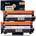 [with CHIP] Timink TN760 Toner Cartridge Replacement for Brother High Yield TN-760 TN730 Toners | Compatible with DCP-L2550DW HL-L2350DW HL-L2370DW HL-L2390DW HL-L2395DW MFC-L2750DW (Black, 2 PK)