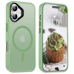 HGH Magnetic Case for iPhone 16 6.1 Inch for Wireless Charging Compatible Translucent Matte for 16 Case Thin Shockproof Case Camera protect for iPhone 16 Phone Case - Matcha Green