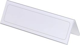 Durable Table Place Name Holder 61 x 210 mm Transparent | Pack of 25 | Ideal for Meetings, Conferences, Events, etc.