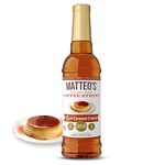 Matteo's Barista Style Sugar-Free Coffee Syrup, Caramel Creme Flavour, Zero Calories and Sugar, Keto-Friendly Coffee Syrups, Delicious Flavoured Coffee Syrup - 25.4 oz Syrup Bottle