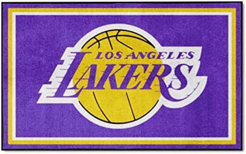 FANMATS 11332 Los Angeles Lakers Tailgater Rug - 5ft. x 6ft. Sports Fan Area Rug, Home Decor Rug and Tailgating Mat