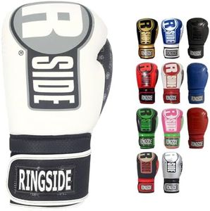 Ringside Apex Flash Sparring Gloves, IMF-Tech Boxing Gloves with Secure Wrist Support, Synthetic Boxing Gloves for Men and Women, White and Black, 14 Oz