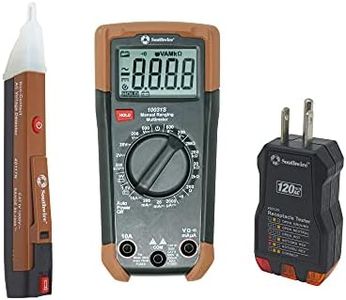 Southwire 10037K Electrical Test Kit with Full-Function Multimeter; Non-Contact Voltage Detector; and Outlet Tester; Includes Test Leads and Batteries