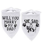 HDGDT Will You Marry My Daddy Dog Bandana, Dog Bandana, Dog Engagement Announcement, Photo Prop, Pet Scarf, Pet Accessories (2 Pack)