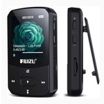 RUIZU 64GB Clip MP3 Player with Bluetooth 5.3, Portable Music Player with Voice Recorder for Sport Running, FM Radio, Pedometer, A-B Repeat, Audio Video, Shuffle Playback, Support 128GB TF Card, Black