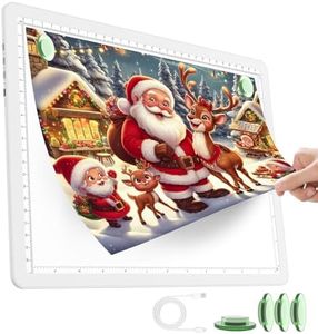 TOHETO Rechargeable A4 Light Pad for Diamond Painting, Ultra Bright Tracing Light Box for Drawing, Wireless Lightbox for Tracing and Drawing, Cordless Diamond Art Light Board for Sketching (White)