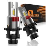 Fonowka D2S D2C D2R LED Headlight Bulbs 24000LM 6000K Cool White 600% Brighter 55W Plug and Play to Original Ballast High/Low Beam Xenon HID Replacement Conversion Kit, Pack of 2