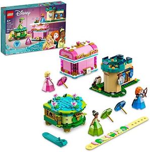 LEGO Disney Aurora, Merida and Tiana’s Enchanted Creations 43203 Building Kit; Jewelry Box Set for Kids Aged 6+ (558 Pieces)