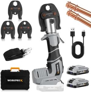 WORKPROX Press Tool, 20V Brushless Electric Pipe Crimping Tool for 1/2", 3/4", 1" Copper Pipes, Cordless Press Tool Kit with 3 Press Jaws, 2-Pack 2.0Ah Batteries with Carrying Case