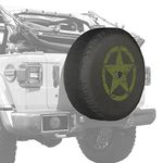 Boomerang - 32" Soft JL Tire Cover for Jeep Wrangler JL (with Back-up Camera) - Sport & Sahara (2018-2020) - Distressed Star - Green Print