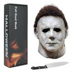 Halloween Mask for Adult With Classic Knife Scary Halloween Cosplay Costume Latex Mask Masquerade