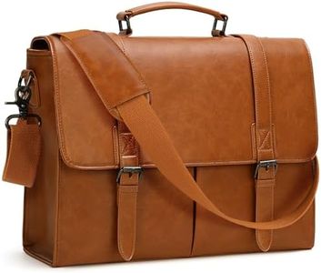 RAINSMORE Maletin Hombre Bolsa Ordenador Portátil 15,6 Pulgadas Cuero PU Bolsa de Mensajero Impermeable Bolsa de Portadocumentos Trabajo Negocios