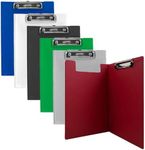 BAZIC Products Clipboard PVC Standard Clipboards, Low Profile Clip & Flip Cover, Fits A4 Letter Size, Assorted Color for Office School, 6-Pack