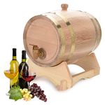 Vintage Wood Oak Timber Wine Barrel for Beer Whiskey Rum Port - 5L Easy Dispense Wooden Tap