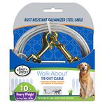 Four Paws Heavy Duty Dog Cable, 10-Foot Large Dog Tie Out Cable, Silver