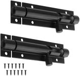 Bivethoi 2 PCS 3 Inch Barrel Bolt Latch Black Door Latch Hardware, Small Slide Latch Lock Heavy Duty Security Bolt, Aluminum Alloy Gate Slide Lock Latch Mini Warehouse Garage Door Latch (1.3mm Thick)