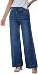 GRAPENT High Waist Wide Leg Pants for Women Casual Work Pants Women 90S Outfit Western Jeans for Women Woman Clothes Trendy Outfits for Women 2024 Color Nightfall Blue XX-Large Size 20 Size 22