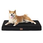 Bedsure Dog Bed for Large Dogs - Big Orthopedic Dog Bed with Removable Washable Cover, Egg Crate Foam Pet Bed Mat, Suitable for Dogs Up to 65 lbs, Black