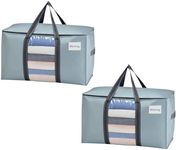 VENO 2 Pack Moving Bags, Moving Supplies, Moving Boxes, College Packing Storage Boxes with Lids Alternative, Heavy Duty Totes, Extra Large, Sturdy Handles, Zipper (Light Blue with Window, 2 Pack)