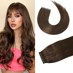 (60cm, 4 Chocolate Brown) - SeaShine Tape in Hair Extensions 4 Chocolate Brown 100% Remy Human Hair Extensions Silky Straight for Fashion Women 20 Pcs/Package(60cm 4 60g)