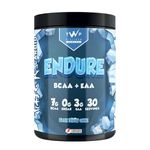 TWP Nutrition Platinum Series Endure, EAAs & BCAAs Electrolyte Blend Pre, Intra and Post Workout, Zero Sugar, 510g and 30 Servings, 14 Great Flavours (Blue Snow Cone)