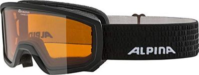 ALPINA Unisex - Children, SCARABEO DH ski goggles, black, One Size