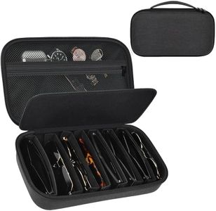 Travel Sunglass Organizer Case for Sojos/for Goodr/for Quay Polarized Sunglasses Men Women, Trendy glasses Storage Holder for Retro Oval/Rectangle Aviator Shady Rays Sun glasses (Bag Only), Black,L