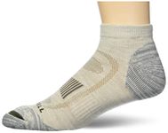 Merrell Men's and Women's Zoned Cushioned Wool Hiking Low Cut Socks - Unisex Arch Support Band and Breathable Mesh, Light Tan, Small-Medium