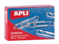 APLI Paper – Box Clips Nickel-Plated N2 32 mm Pack of 100