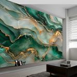 3D Panoramic Custom Wallpaper Mural, 400 x 280 cm Wall Poster Marble Abstract Luxury Art Photo Wallpaper 3D Effect, Emerald Green Wallpaper Mural - Poster Decoration for Bedroom Living Room Corridor