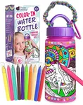 PURPLE LADYBUG Decorate Your Own Water Bottle for Girls Craft Set - Gifts for 6 Year Old Girl, 10 9 8 7 Year Old Girl Gifts, Fun Coloring Crafts for Girls Ages 6-8, School Water Bottles for Kids