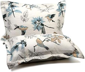 Newrara 100% Cotton Quilted Pillow Shams Set of 2 Standard Size Bird American Country Pillow Shams Bedroom Decor (Bird)