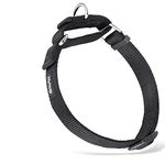 Durable Escape-proof Martingale Dog Collar for Medium Boy and Girl Dogs - Walking Training Daily Use. (Medium, Black)