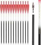 SHARROW Archery Carbon Crossbow Bolts Arrows 16 17 18 20 22 Inch Carbon Arrows with 4" Vanes 125 Grains Replaceable Field Point for Crossbow Hunting Shooting (Red, 16")