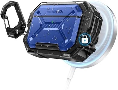 MOBOSI for AirPods Pro 3 Case [IP68 Waterproof Case for iPods Pro 3&Compatible with MagSafe] Military Grade Protective Earpods Pro3 Cover with Secure Lock, Keychain & Phone Stand (2025),Royal Blue