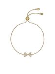 Ted Baker Barset Crystal Bow Adjustable Bracelet For Women (Gold Tone/Clear Crystal)