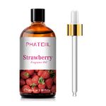 PHATOIL Strawberry Fragrance Oils, 3.38FL.OZ Large Volume Strawberry Oil, Perfect for Aromatherapy Diffuser, Great for DIY Candle and Scented Products Making, Gift for Friends with Glass Dropper