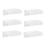 Tsnamay 6Pcs 1.97" White Arc Surface Pull,White Edge Pulls Furniture Drawer Handles Hidden Cabinet Handle,Hole Dia.1.26"/32mm