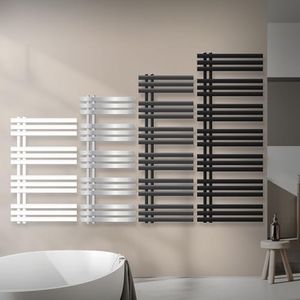 LuxeBath Radiador Toallero Eléctrico de Baño Diseño Iron EM 500x1000 mm Blanco Calentador y Secador de Toallas con Conexión Lateral y Elemento de 600W con Termostato Control Táctil