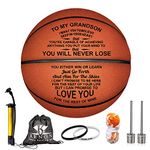 Kenon Engraved Basketball For Grandson - Personalized Basketball Indoor/Outdoor Game Ball For Grandson - You Are Braver Than You Believe Stronger Than You Seem (To My Grandson)