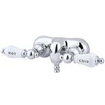 Kingston Brass CC44T1 Wall Mount Vintage Leg Tub Filler, Porcelain Lever Handle, Polished Chrome