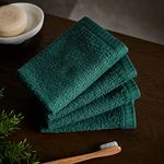 Catherine Lansfield Quick Dry Cotton 4 Pack Face Cloth Forest Green