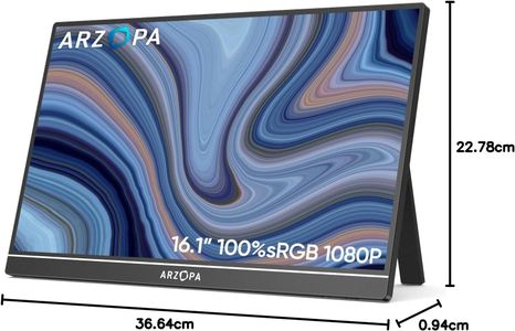 ARZOPA 16.1" Portable FHD IPS Monitor – HDMI/USB-C, Eye Care, Gaming